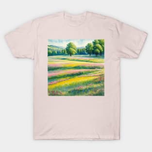 Watercolor Inspired Meadow Scenery T-Shirt
